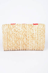 Women Heart Pattern Straw Convertible Clutch Bag Zarnesh