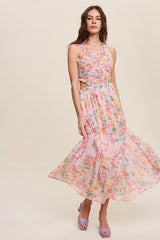 Women Floral Bubble Textured Two-Piece Style Maxi Dress | Zarnesh