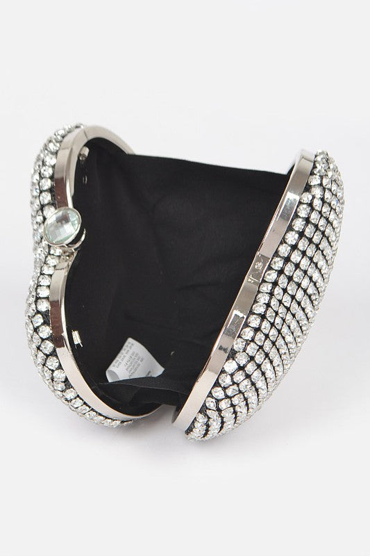 Women Rhinestone Heart Shape Box Clutch | Zarnesh