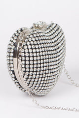 Women Rhinestone Heart Shape Box Clutch | Zarnesh