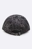 Women Sequin Rose Patch Paint Splattered Cotton Cap | Zarnesh