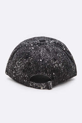 Women Sequin Rose Patch Paint Splattered Cotton Cap | Zarnesh