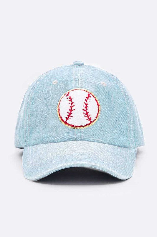 Women's Chenille Baseball Patch Denim Cap | Zarnesh