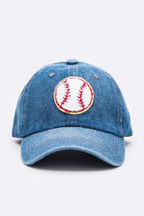 Women's Chenille Baseball Patch Denim Cap | Zarnesh