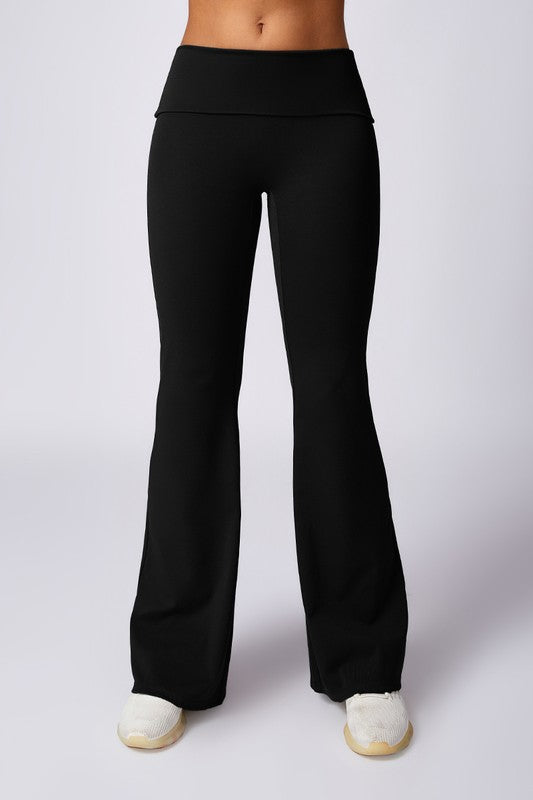 High-waisted hip-lifting flared casual sport pants