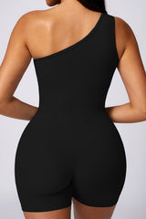 Women Oblique One Shoulder Exercise Flexible Fitness Bodysuits Zarnesh