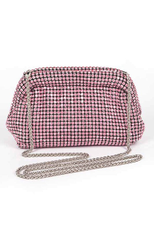 Women Oversize Rhinestone Convertible Soft Clutch Bag | Zarnesh