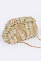 Women Oversize Rhinestone Convertible Soft Clutch Bag | Zarnesh