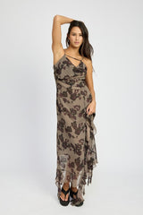 Women Floral Ruffle  Maxi Dress | Zarnesh