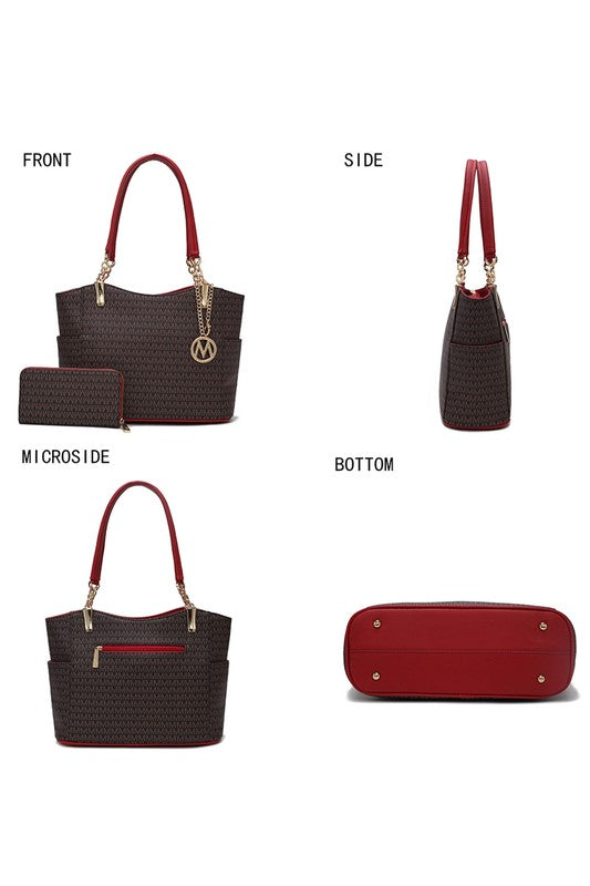 Women’s MKF Monogram Tote Bag Set with Wallet | Zarnesh