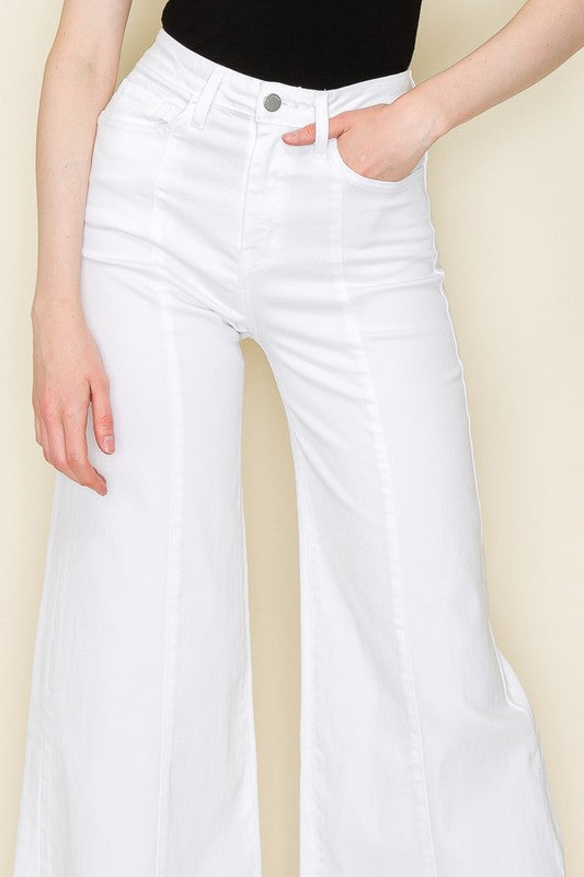  Women Western High Waist Raw Hem Vintage Flare Wide Leg Jeans Zarnesh