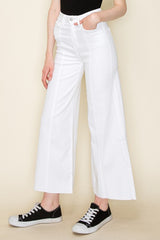  Women Western High Waist Raw Hem Vintage Flare Wide Leg Jeans Zarnesh