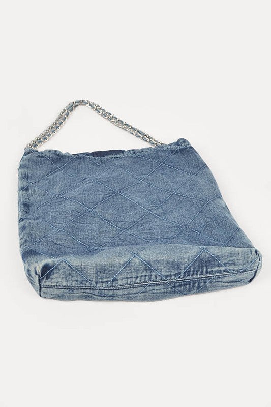 Women Denim Quilted Large Shoulder Bag | Zarnesh