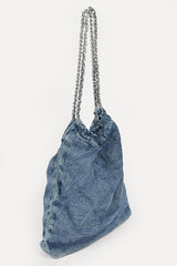 Women Denim Quilted Large Shoulder Bag | Zarnesh