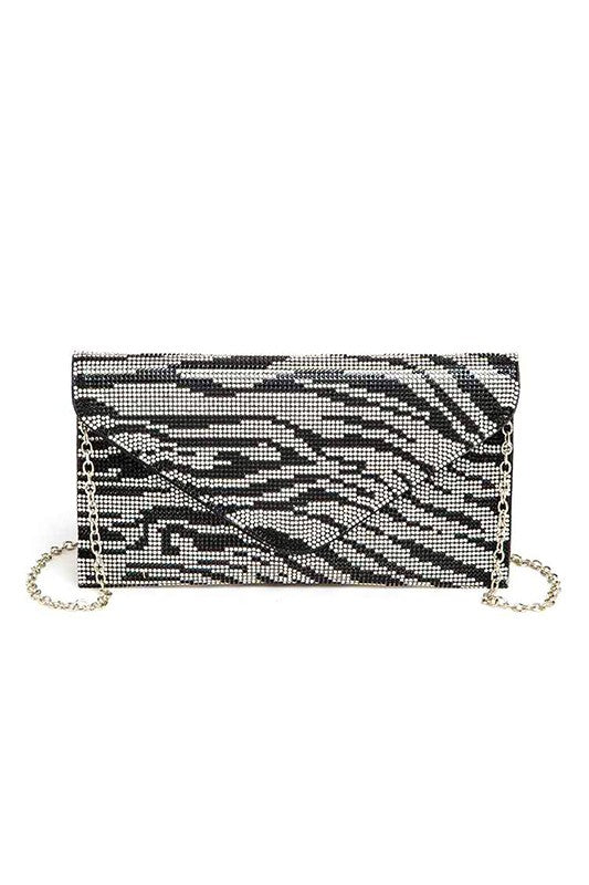 Women Rhinestone Animal Print Convertible Clutch | Zarnesh