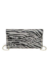 Women Rhinestone Animal Print Convertible Clutch | Zarnesh