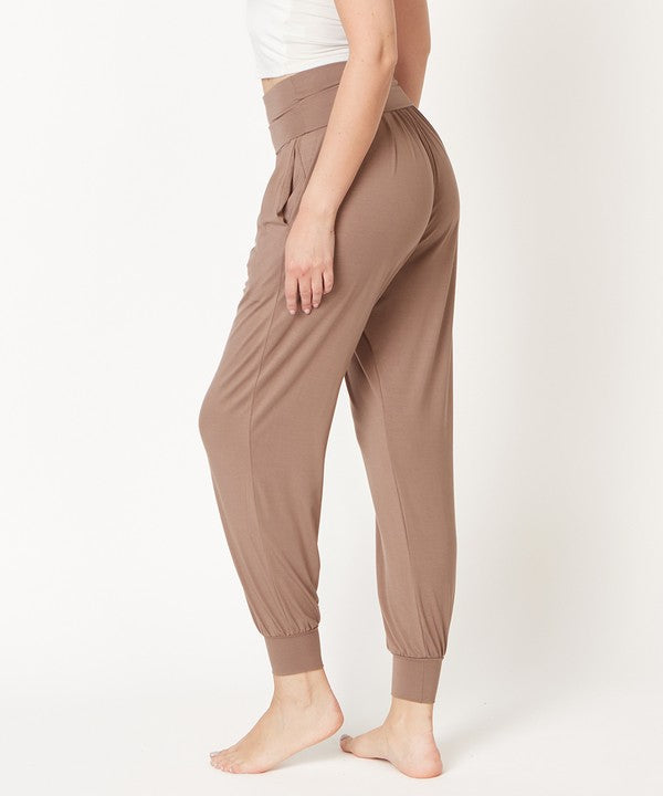 Women Bamboo New SK High Or Folded Waistband Yoga Jogger Zarnesh