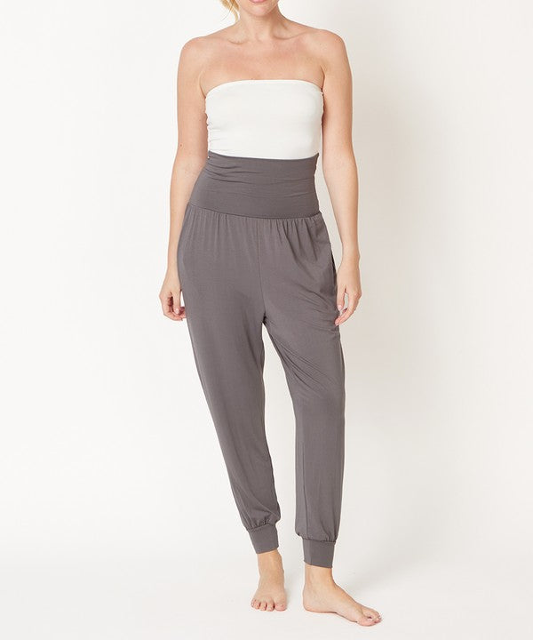 Women Bamboo New SK High Or Folded Waistband Yoga Jogger Zarnesh
