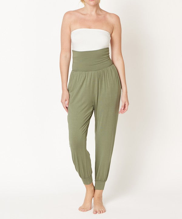 Women Bamboo New SK High Or Folded Waistband Yoga Jogger Zarnesh