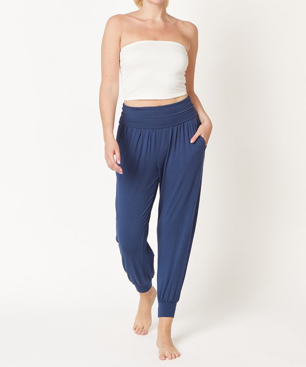 Women Bamboo New SK High Or Folded Waistband Yoga Jogger Zarnesh