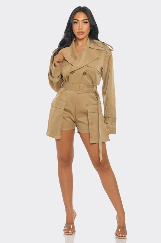 Women Sophisticated Utility Romper | Zarnesh