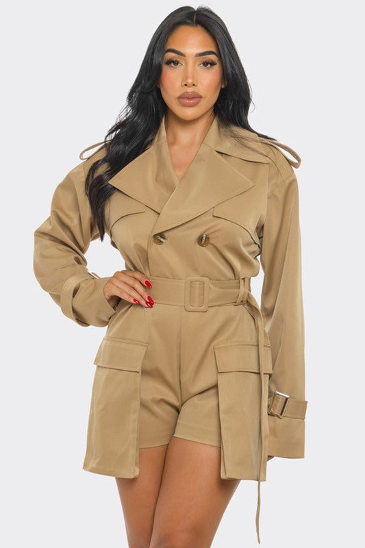 Women Sophisticated Utility Romper | Zarnesh