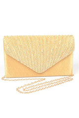 Women Rhinestone Pave Pleated Satin Evening Clutch | Zarnesh