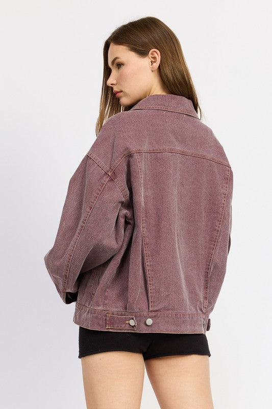 Women Oversized Denim Shirt Jacket | Zarnesh