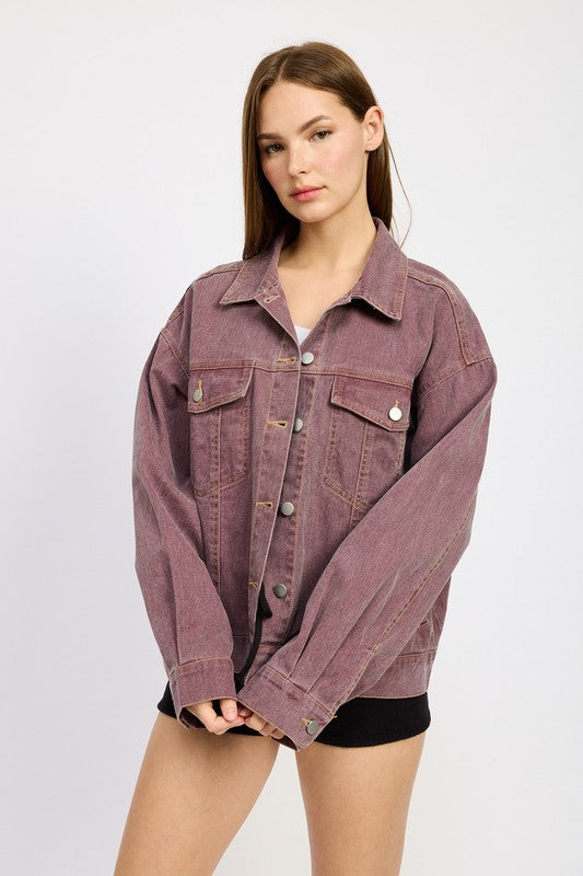 Women Oversized Denim Shirt Jacket | Zarnesh