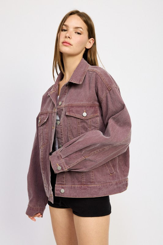 Women Oversized Denim Shirt Jacket | Zarnesh