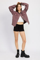 Women Oversized Denim Shirt Jacket | Zarnesh