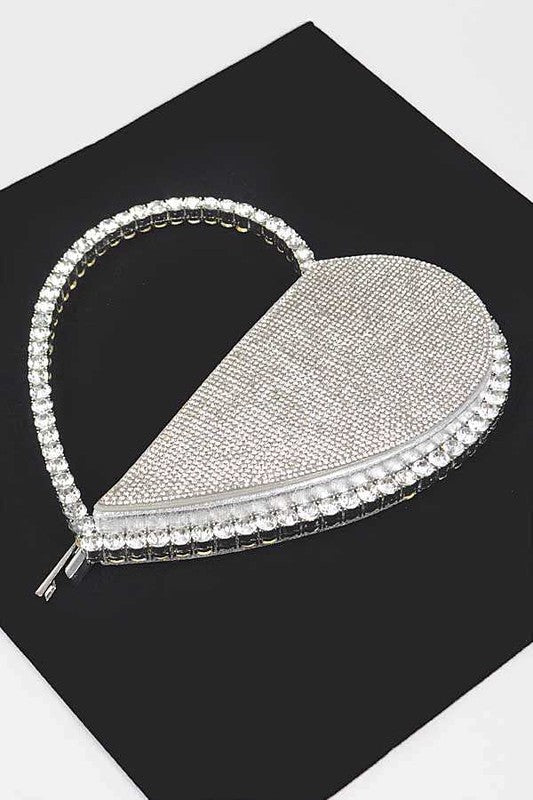 Women’s Heart Shape Rhinestone Handle Iconic Clutch | Zarnesh