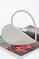 Women’s Heart Shape Rhinestone Handle Iconic Clutch | Zarnesh