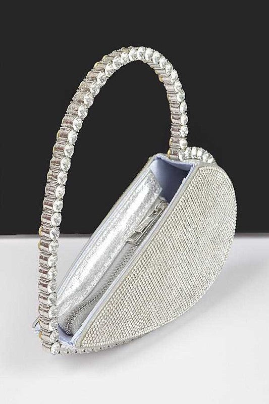 Women’s Heart Shape Rhinestone Handle Iconic Clutch | Zarnesh