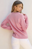 Women Flower Pattern Knitted Notched Neck Sweater | Zarnesh