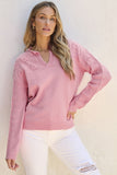 Women Flower Pattern Knitted Notched Neck Sweater | Zarnesh