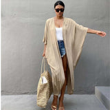 Women Lightweight Open Front Sely Kimono Drawstring Cover up Zarnesh
