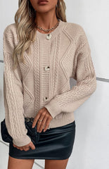 Women Cable Knit Cardigan | Zarnesh