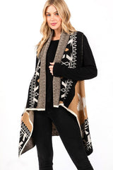 Women Aztec Pattern Winter Vest | Zarnesh