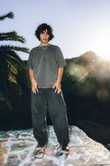 Men Cotton Denim Relaxed Belt Loops Wide Leg Baggy Fit Jeans Zarnesh