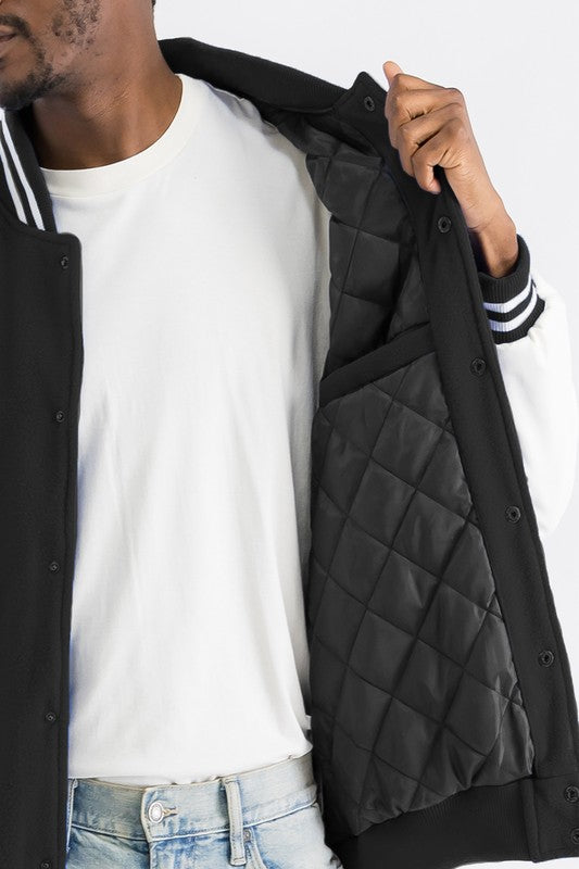 Men Melton Lettermans Varsity Jacket | Zarnesh