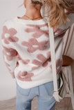 Women Flower Drop Shoulder Loose Sweater | Zarnesh