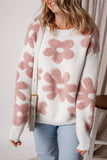 Women Flower Drop Shoulder Loose Sweater | Zarnesh