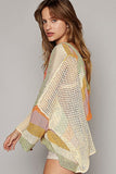 Women V Neck Crochet Sleeve Sweater | Zarnesh