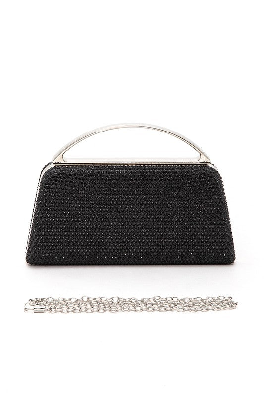 Women Slim Top Handle Rhinestone Box Clutch | Zarnesh