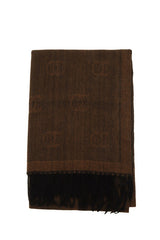 Women Double C Pattern Scarf with Fringe | Zarnesh