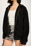 Women Oversized Fully Lined Perfect Fit Suede Bomber Jacket Zarnesh