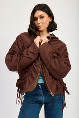 Women Ruched Puff Jacket | Zarnesh