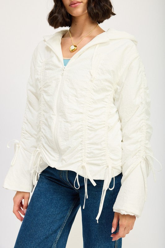 Women Ruched Puff Jacket | Zarnesh