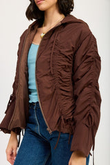 Women Ruched Puff Jacket | Zarnesh